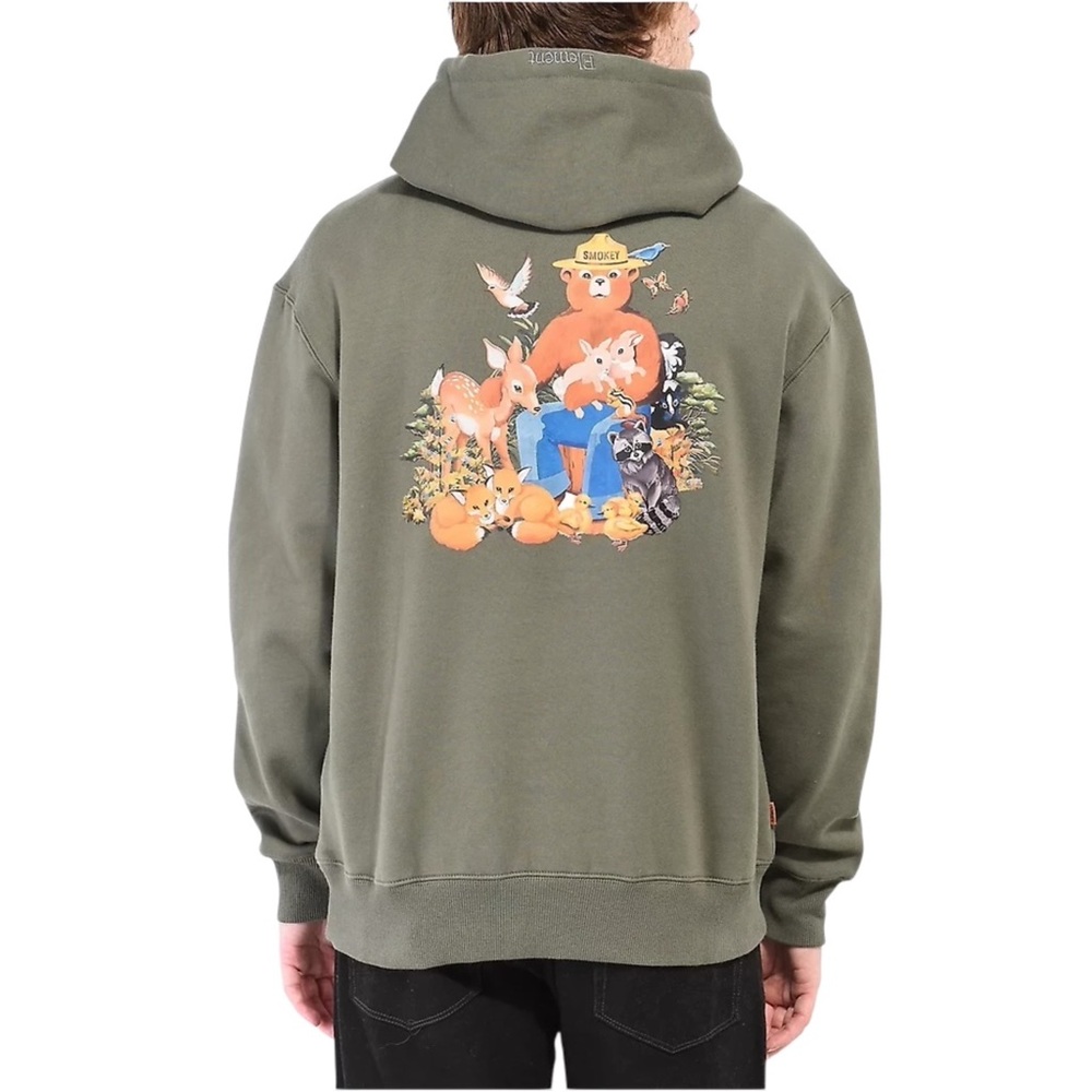 Element Smokey the Bear pullover green hoodie - XL - Picture 10 of 10
